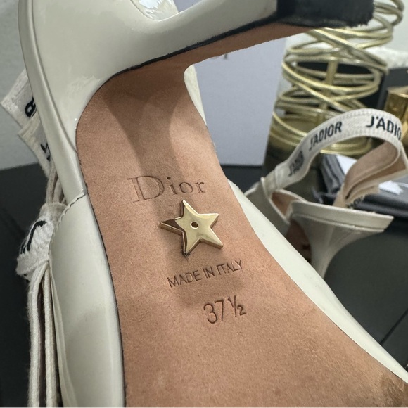 Christian Dior J'Adior Slingback Pump Patent Off White 37.5￼ - Picture 8 of 10